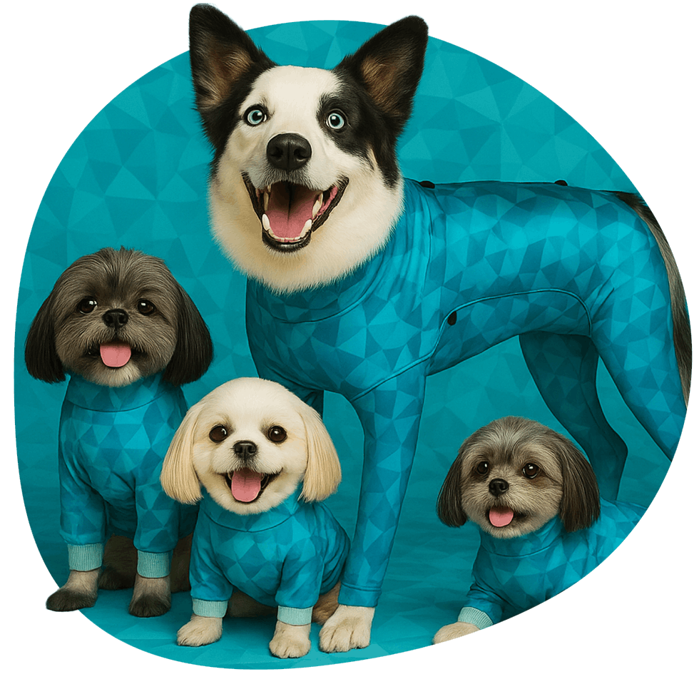 happy dogs with pet pjs