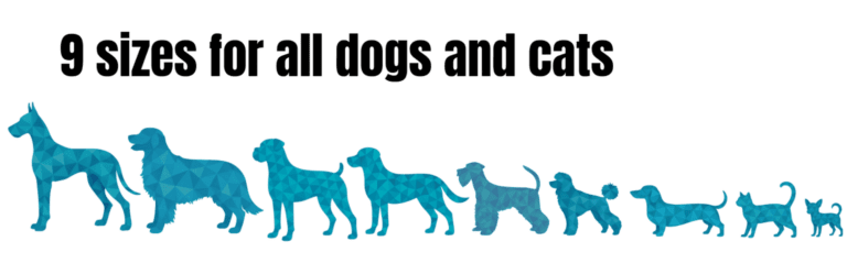 Recovery suits available in multiple sizes for dogs and cats