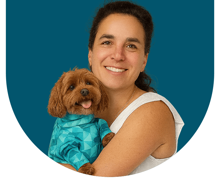dr vanessa with dog wearing pet pjs