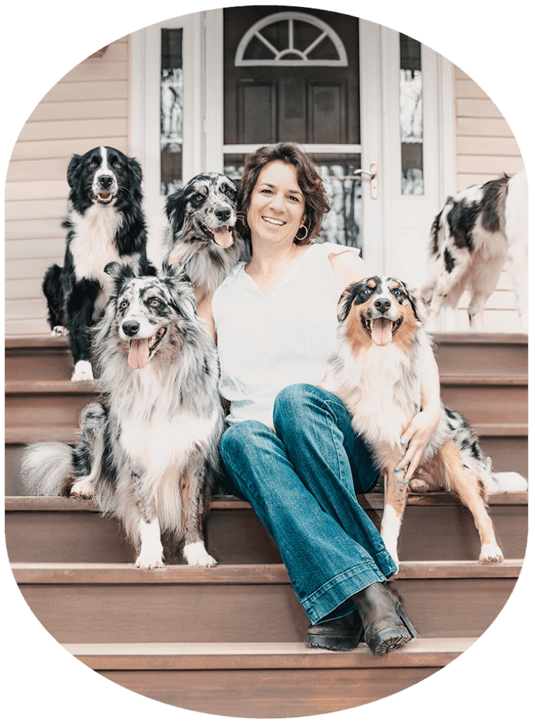 dr vanessa with dogs outside