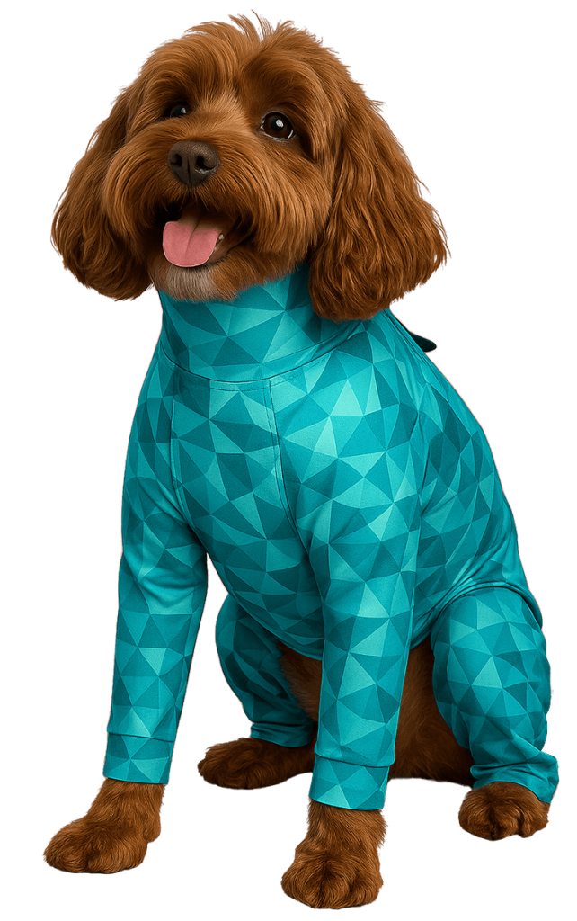 happy havanese dog wearing pet pjs